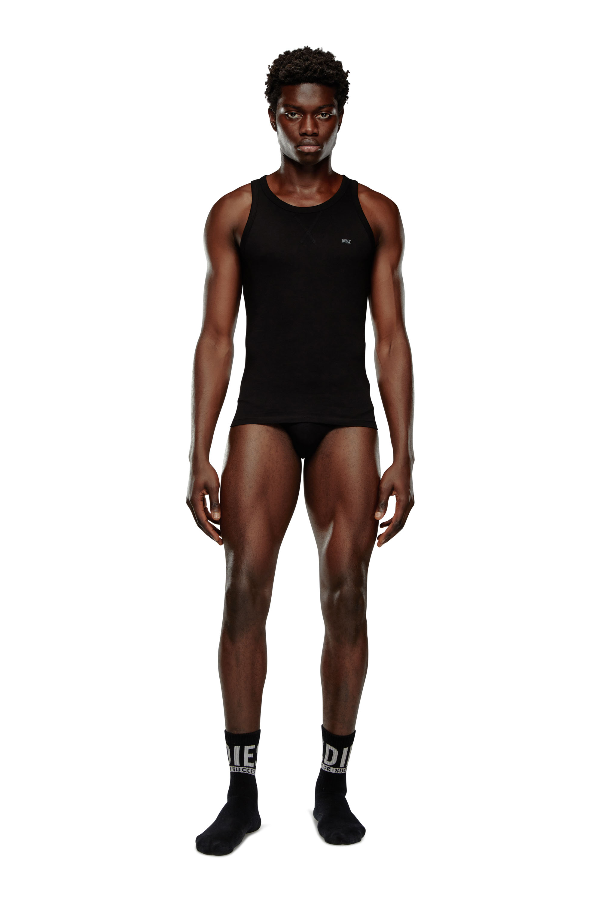 Diesel - UMTK-WALTYTWOPACK, Man's Two-pack of cotton tank tops in Black - 2
