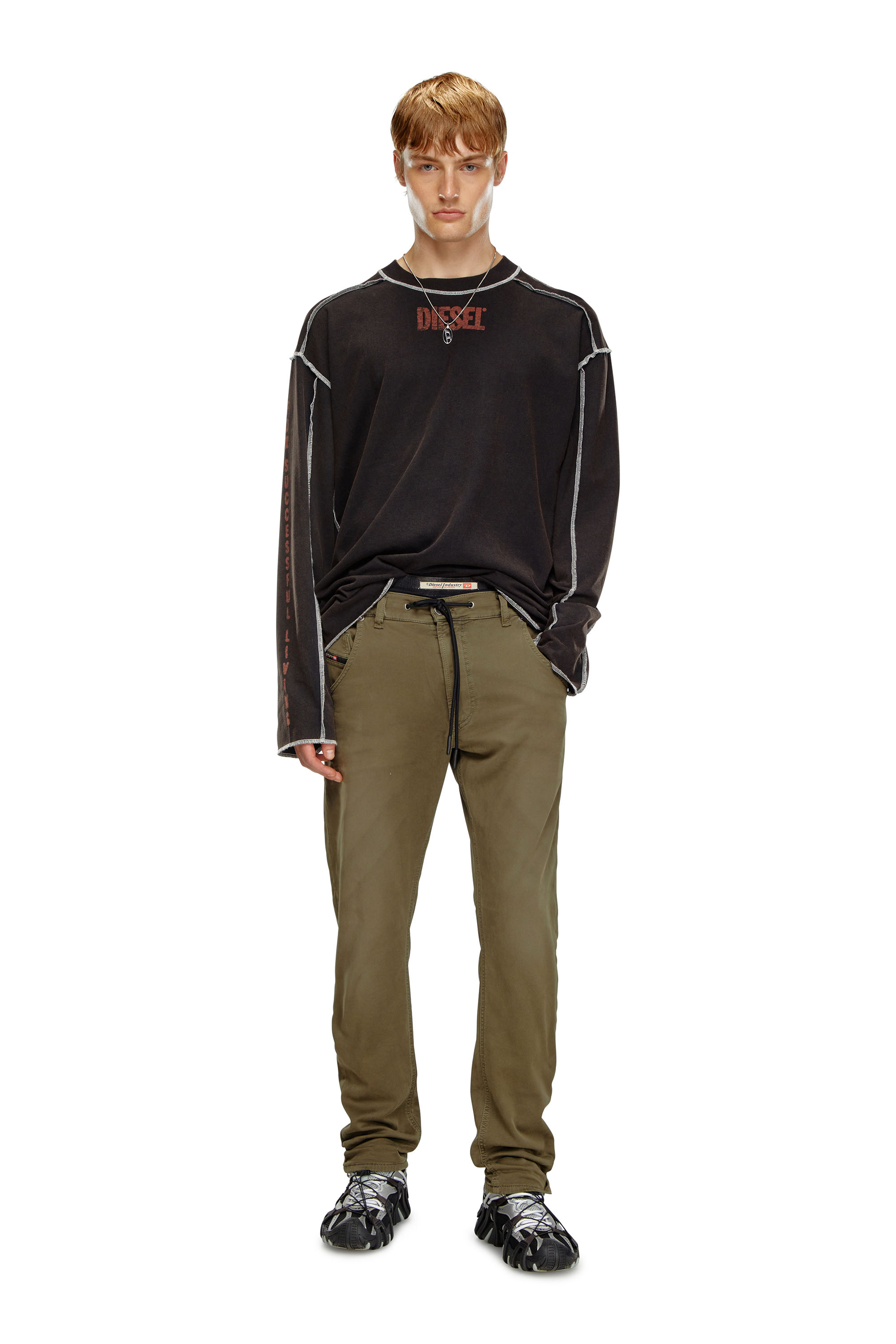 Diesel - Man's Regular 2032 D-Krooley Joggjeans® 0670M, Military Green - 2
